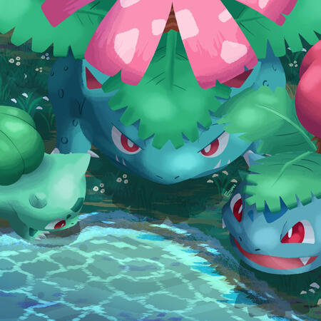 Bulbasaur Family art from 2023